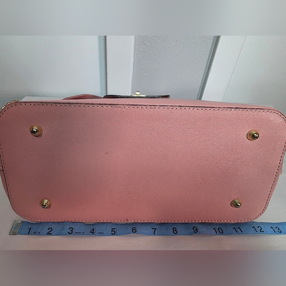 Borse in Pelle Italian Pink Saffiano Leather Satchel Bag Made in Italy - Picture 12 of 16